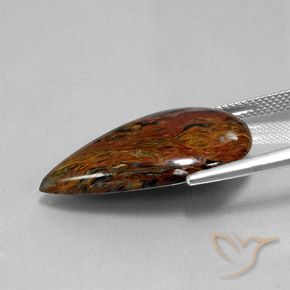 Pietersite Multicolore naturelle En forme de poire, 13.70 ct, Opaque