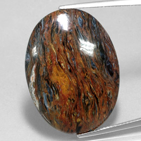 Piétersite multicolore naturelle coupe ovale, 22,70 ct, opaque