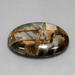 Piétersite bleue naturelle coupe ovale, 30,34 ct, opaque