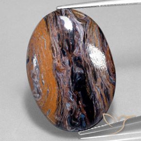 26.39ct Naturel Multicolore Pietersite, ovale, Opaque