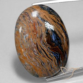 27.58ct Naturel Multicolore Pietersite, ovale, Opaque