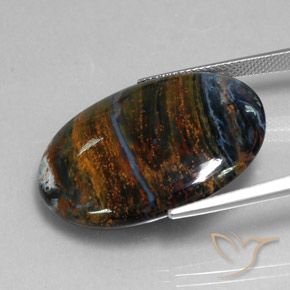 Piétersite multicolore naturelle coupe ovale, 24,09 ct, opaque