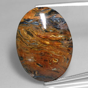 Piétersite multicolore naturelle coupe ovale, 25,47 ct, opaque
