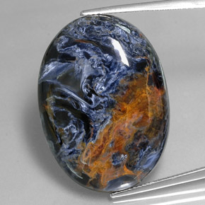 Piétersite multicolore naturelle coupe ovale, 37,83 ct, opaque