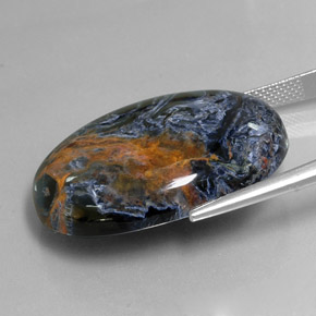 Piétersite multicolore naturelle coupe ovale, 37,83 ct, opaque