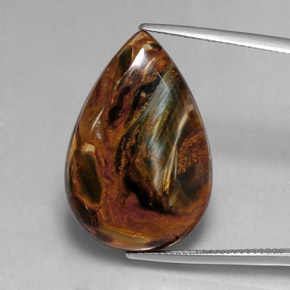 Piétersite multicolore naturelle en forme de poire, 19,86 ct, opaque