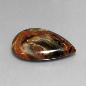 Piétersite multicolore naturelle en forme de poire, 19,86 ct, opaque