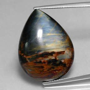 Pietersite Multicolore naturelle En forme de poire, 20.63 ct, Opaque