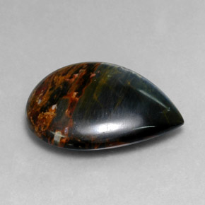 Pietersite Multicolore naturelle En forme de poire, 20.63 ct, Opaque