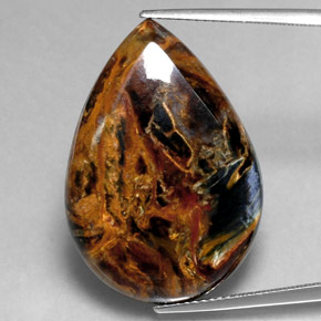 Pietersite Multicolore naturelle En forme de poire, 21.25 ct, Opaque