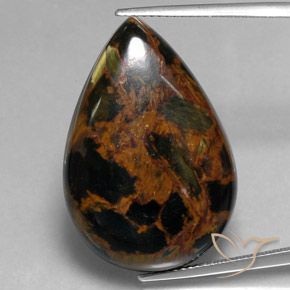 28.16ct Naturel Multicolore Pietersite, En forme de poire, Opaque