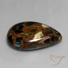 Pietersite Multicolore naturelle En forme de poire, 28.16 ct, Opaque