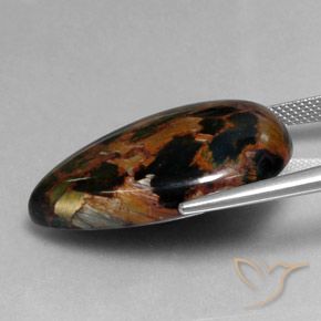 Pietersite Multicolore naturelle En forme de poire, 28.16 ct, Opaque