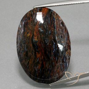 21.47ct Naturel Multicolore Pietersite, ovale, Opaque