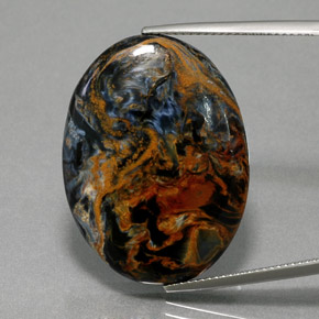 Pietersite Multicolore naturelle Coupe ovale, 26.23 ct, Opaque