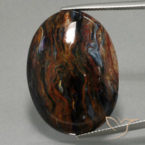 30.02ct Naturel Multicolore Pietersite, ovale, Opaque