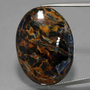 Piétersite bleue naturelle coupe ovale, 36,58 ct, opaque
