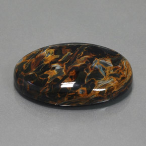 Piétersite bleue naturelle coupe ovale, 36,58 ct, opaque