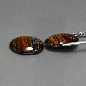 Achetez naturel ct Bleu grisâtre Pietersite gems, Coupe ovale, En provenance Namibie chez GemSelect. En stock, livraison internationale!