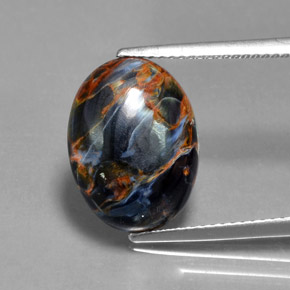 Piétersite multicolore naturelle coupe ovale, 5,42 ct, opaque