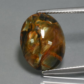 Pietersite Multicolore naturelle Coupe ovale, 7.00 ct, Opaque