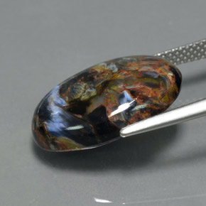 Piétersite multicolore naturelle coupe ovale, 8,29 ct, opaque