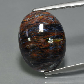 Pietersite Multicolore naturelle Coupe ovale, 8.77 ct, Opaque