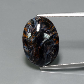 Piétersite multicolore naturelle coupe ovale, 7,09 ct, opaque