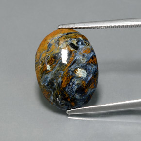 Piétersite multicolore naturelle coupe ovale, 7,33 ct, opaque