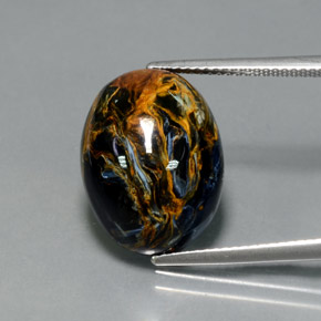 Piétersite multicolore naturelle coupe ovale, 11,81 ct, opaque