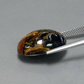 Piétersite multicolore naturelle coupe ovale, 11,81 ct, opaque