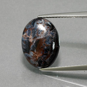 Pietersite Multicolore naturelle Coupe ovale, 4.49 ct, Opaque