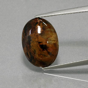 Piétersite multicolore naturelle coupe ovale, 4,18 ct, opaque