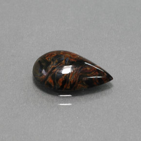 Piétersite multicolore naturelle en forme de poire, 2,14 ct, opaque