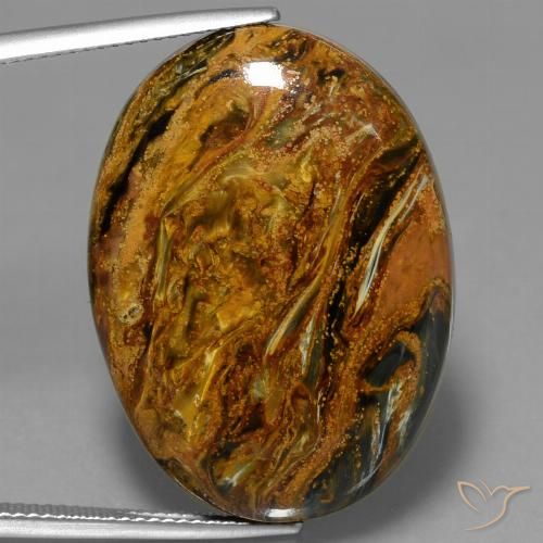 34.44ct Naturel Multicolore Pietersite, ovale, Opaque