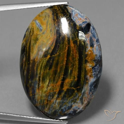 28.27ct Naturel Multicolore Pietersite, ovale, Opaque