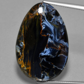 Piétersite multicolore naturelle en forme de poire, 30,52 ct, opaque