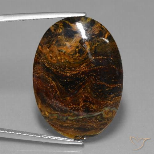 19.62ct Naturel Multicolore Pietersite, ovale, Opaque