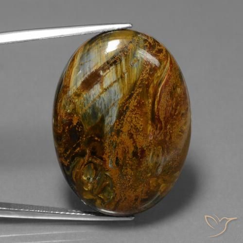 34.18ct Naturel Multicolore Pietersite, ovale, Opaque