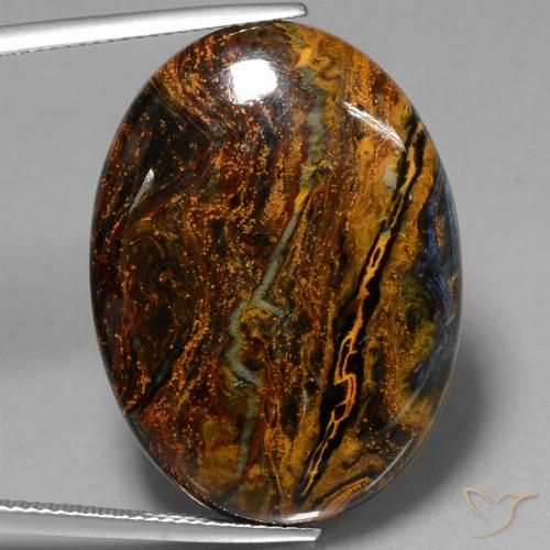 27.91ct Naturel Multicolore Pietersite, ovale, Opaque