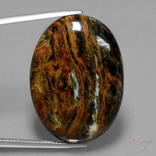 33.05ct Naturel Multicolore Pietersite, ovale, Opaque