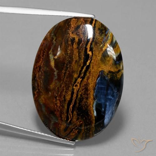 19.63ct Naturel Multicolore Pietersite, ovale, Opaque