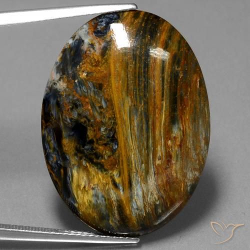24.82ct Naturel Multicolore Pietersite, ovale, Opaque