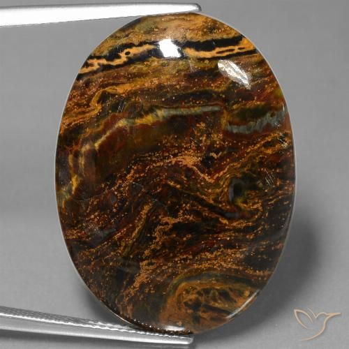 21.92ct Naturel Multicolore Pietersite, ovale, Opaque