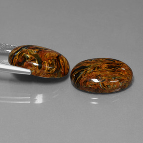 Achetez naturel 26,37ct multicolore piétersite gems, coupe ovale, en provenance namibie chez gemselect. en stock, livraison internationale!