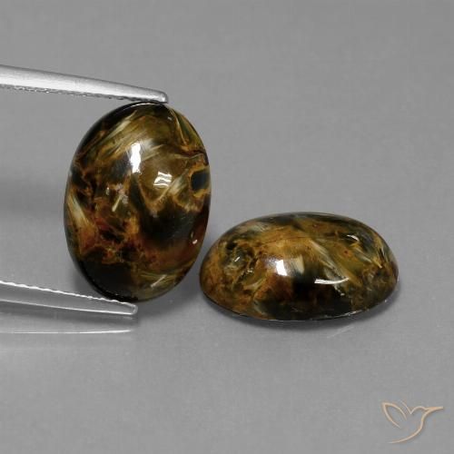 9.17ctw Naturel Multicolore Pietersite, ovale, Opaque