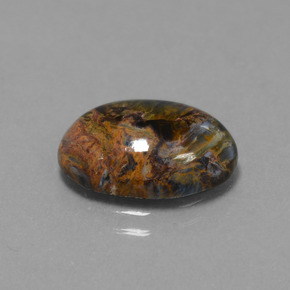 Piétersite multicolore naturelle coupe ovale, 4,11 ct, opaque