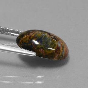 Piétersite multicolore naturelle coupe ovale, 4,11 ct, opaque