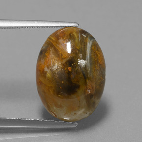 Pietersite Multicolore naturelle Coupe ovale, 6.69 ct, Opaque