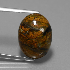 Pietersite Multicolore naturelle Coupe ovale, 7.60 ct, Opaque